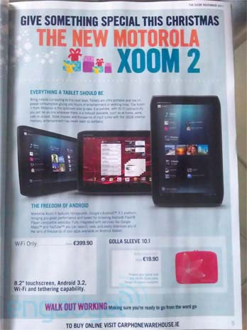 Тот самый флаер с информацией по поводу Motorola Xoom 2